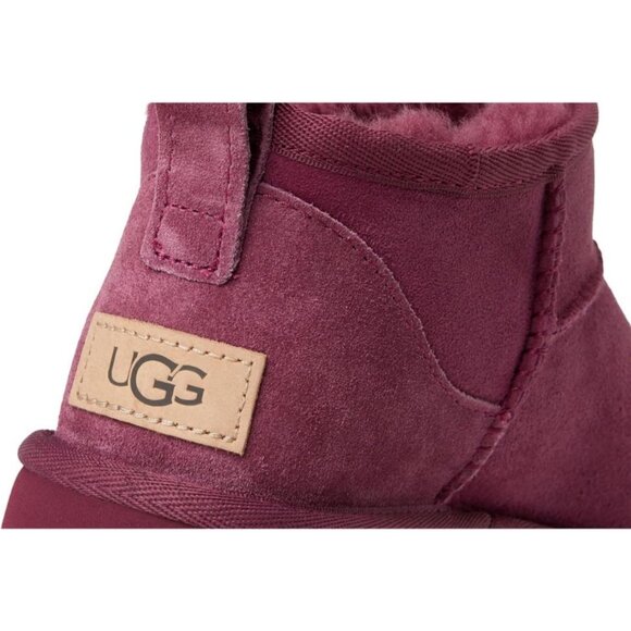 UGG Women's Burnt Magenta Rounded Toe Sheepskin Lining Classic Ultra Mini Boot - Picture 6 of 7